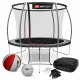 Батут Hop-Sport Premium 10ft (305см) черно-серый с внутренней сеткой