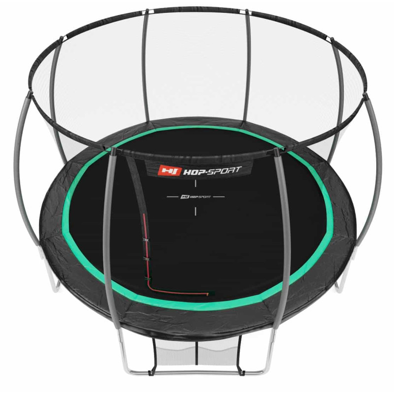 Батут Hop-Sport Premium 12ft (366см) черно-зеленый с внутренней сеткой