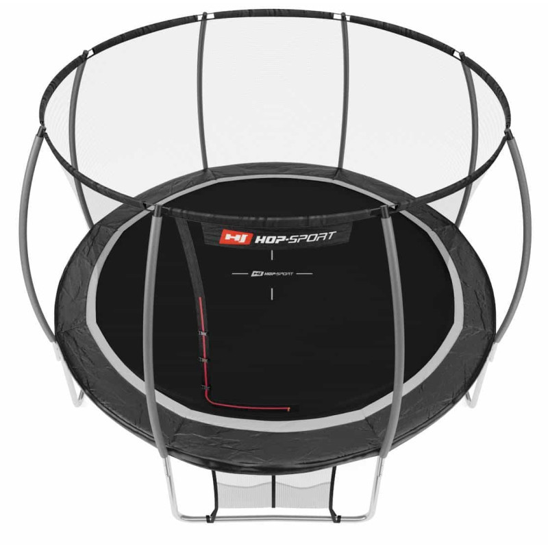 Батут Hop-Sport Premium 12ft (366см) черно-серый с внутренней сеткой