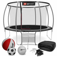 Батут Hop-Sport Premium Black/Grey 366 см з внутрішньою сіткою
