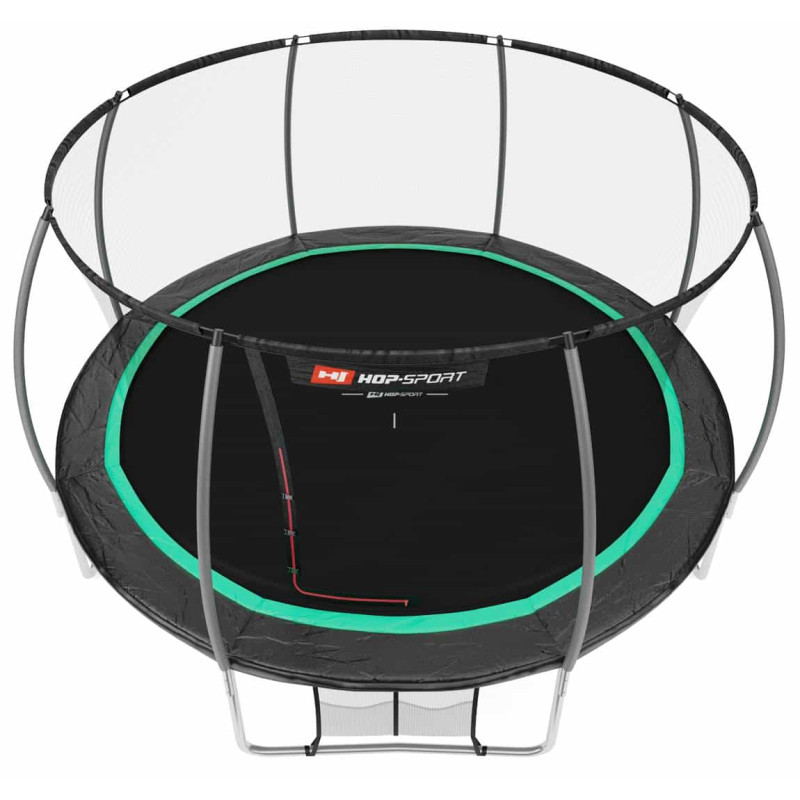 Батут Hop-Sport Premium 14ft (427см) черно-зеленый с внутренней сеткой