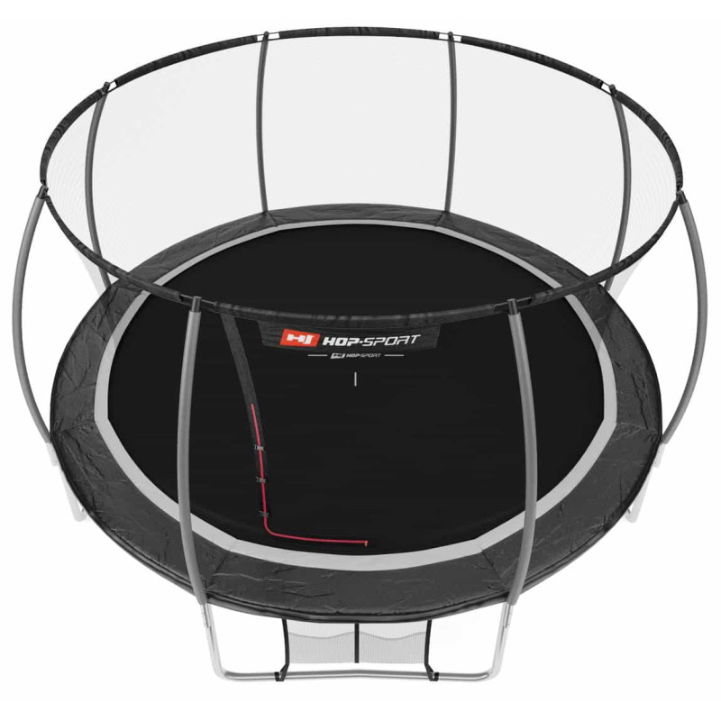 Батут Hop-Sport Premium 14ft (427см) черно-серый с внутренней сеткой