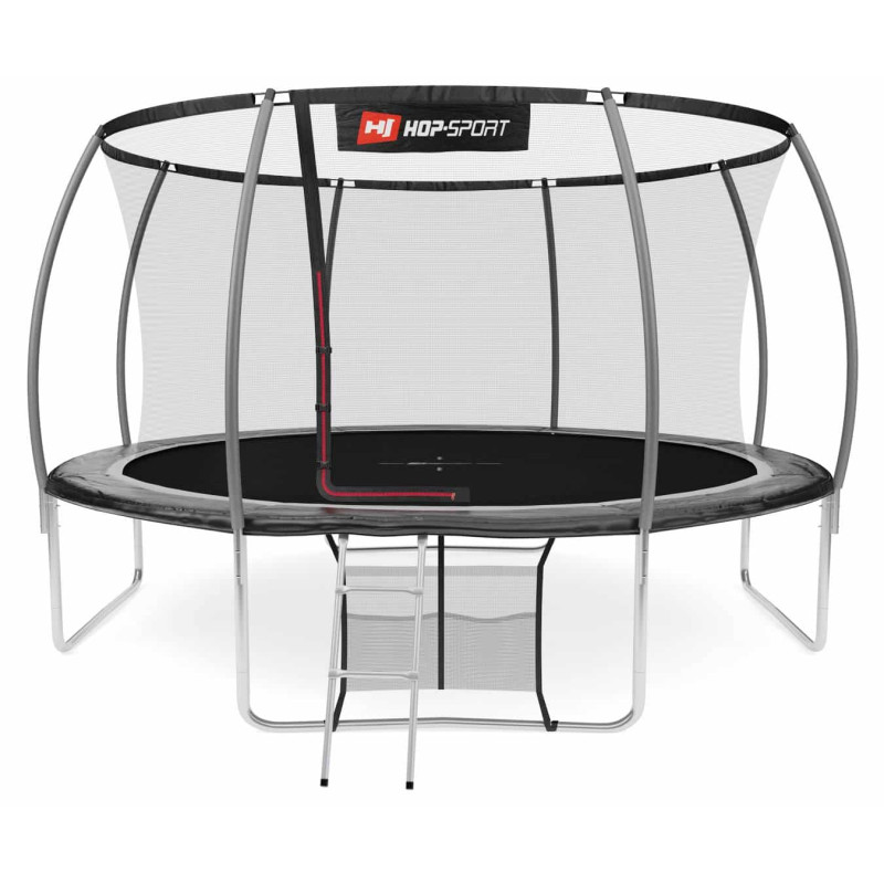 Батут Hop-Sport Premium 14ft (427см) черно-серый с внутренней сеткой