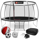 Батут Hop-Sport Premium 14ft (427см) черно-серый с внутренней сеткой