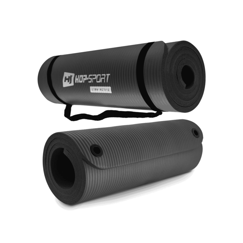 Мат для фитнеса и йоги Hop-Sport HS-N015GM 1,5см черный