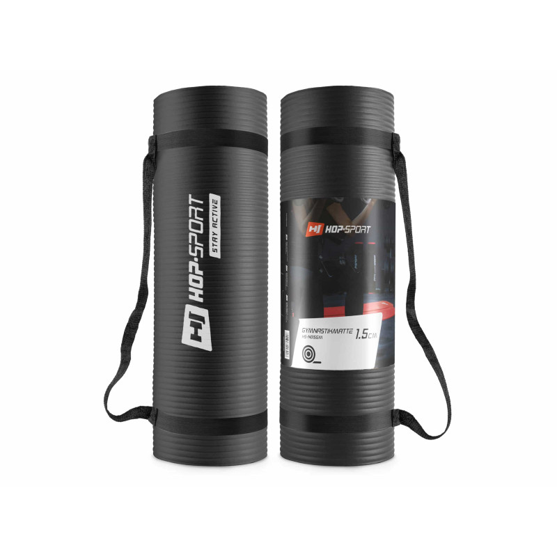 Мат для фитнеса и йоги с отверстиями Hop-Sport HS-N015GM 1,5см черный