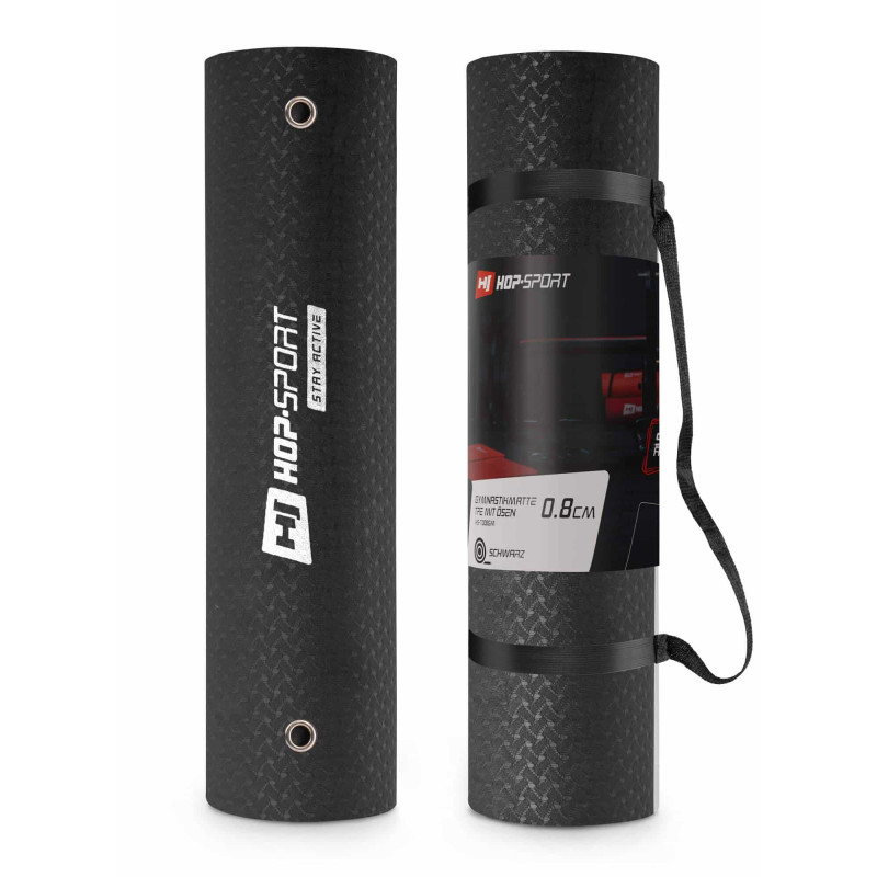 Фитнес-коврик с отверстиями Hop-Sport TPE 0,8см HS-T008GM черный
