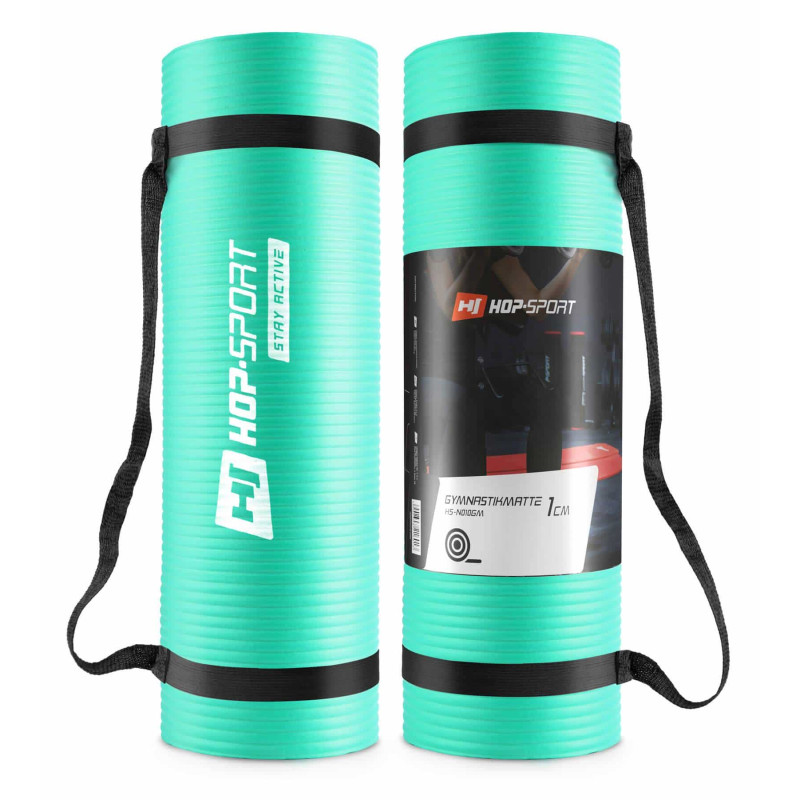Мат для фитнеса и йоги Hop-Sport HS-N010GM 1см бирюзовый