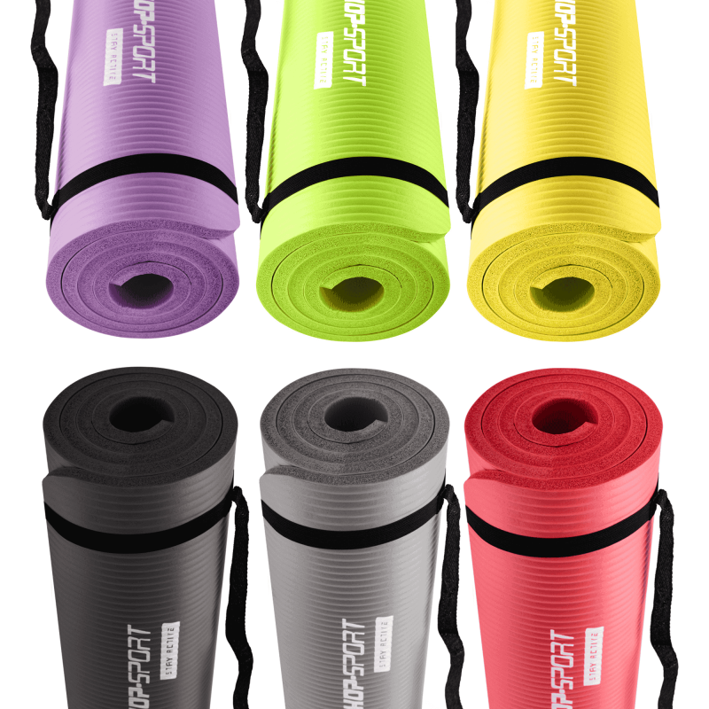 Мат для фитнеса и йоги Hop-Sport HS-N015GM 1,5см желтый