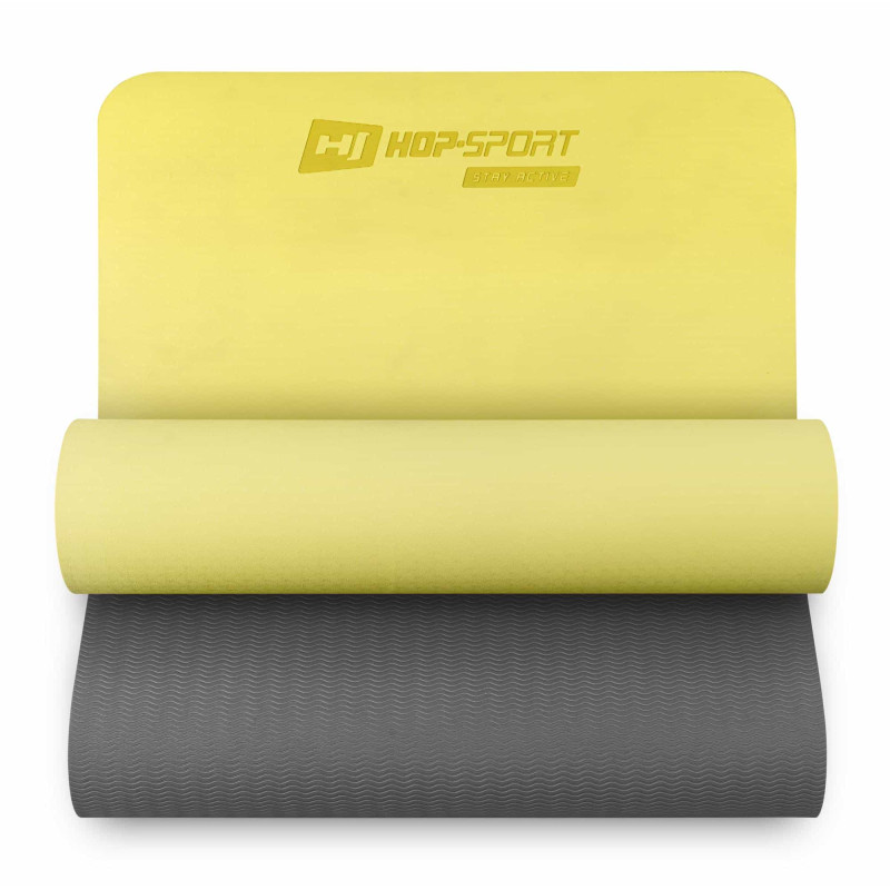 Коврик для фитнеса Hop-Sport TPE 0,6см HS-T006GM желто-серый