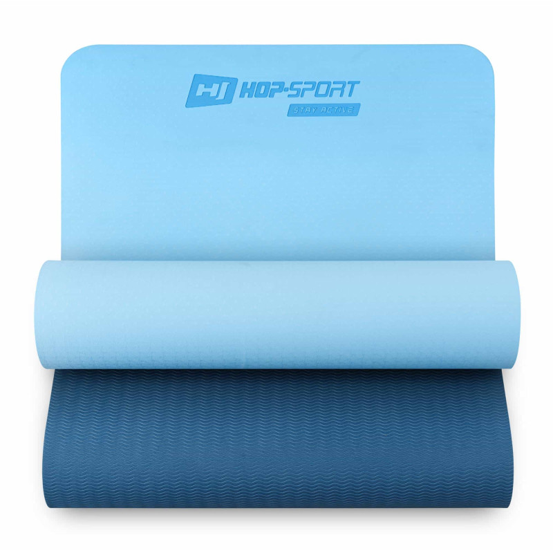 Коврик для фитнеса Hop-Sport TPE 0,6см HS-T006GM сине-голубой