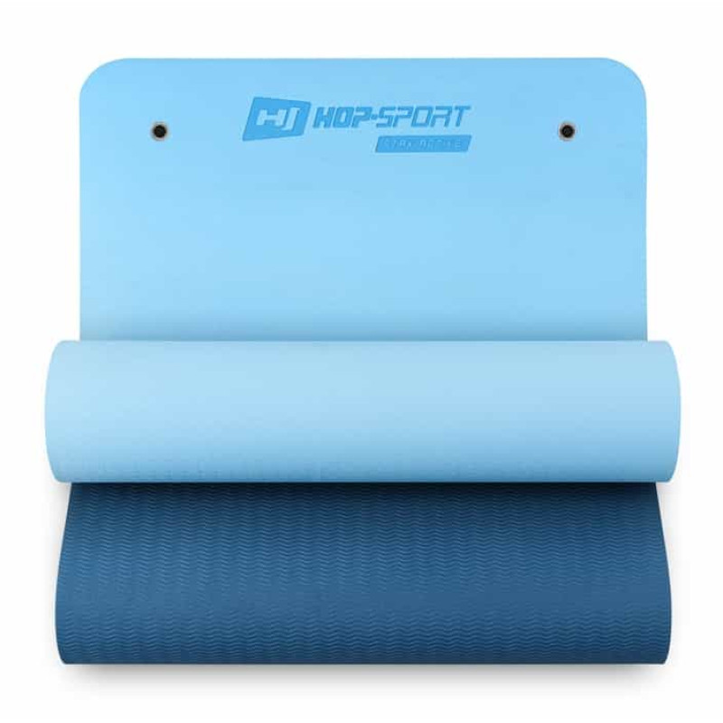 Фитнес-коврик с отверстиями Hop-Sport TPE 0,8см HS-T008GM сине-голубой