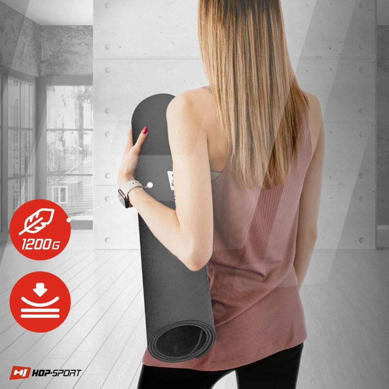 Фитнес-коврик с отверстиями Hop-Sport TPE 0,8см HS-T008GM черно-красный