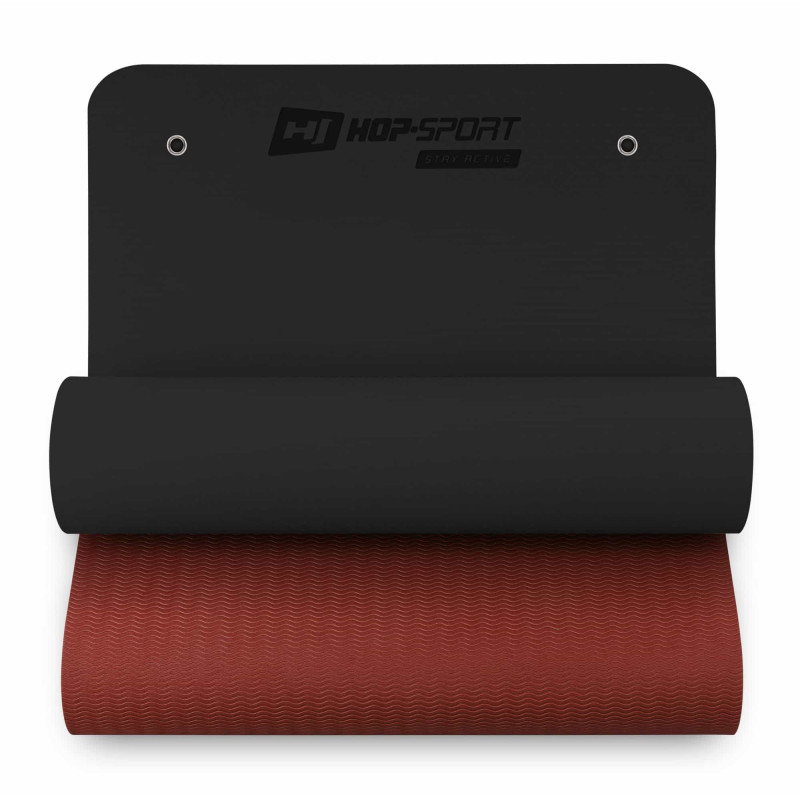 Фитнес-коврик с отверстиями Hop-Sport TPE 0,8см HS-T008GM черно-красный