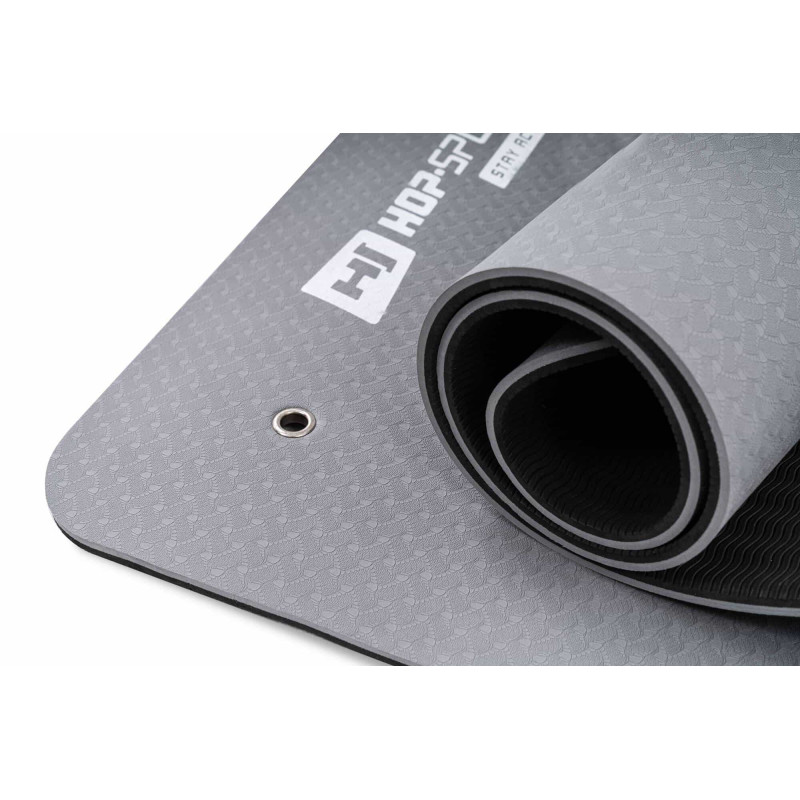 Мат для фітнесу з отворами Hop Sport T008GM TPE 0,8 см Black/Gray