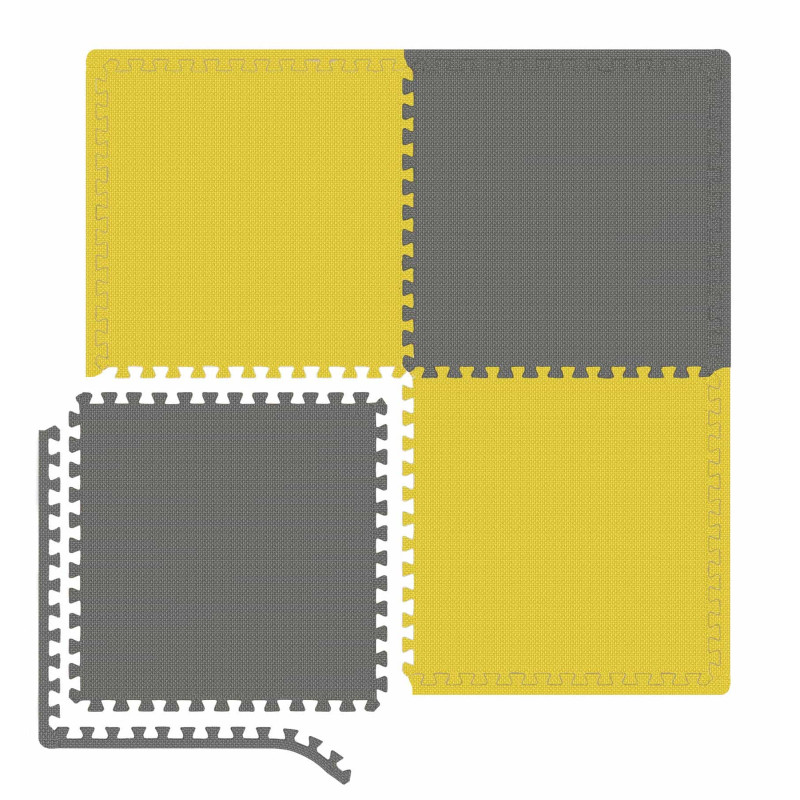 Мат-пазл з 4 частин Hop-Sport A010PM EVA 1 см Yellow/Gray