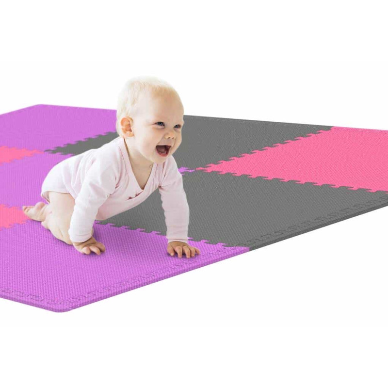Мат-пазл з 9 частин Hop-Sport A010PM EVA 1 см Gray/Violet/Pink