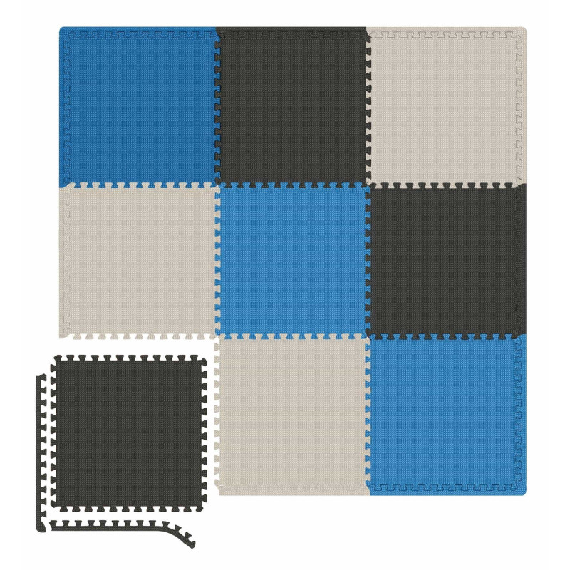 Мат-пазл з 9 частин Hop-Sport A010PM EVA 1 см Black/White/Blue