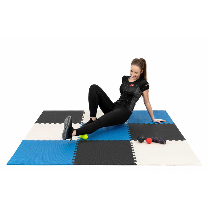 Мат-пазл з 9 частин Hop-Sport A010PM EVA 1 см Black/White/Blue