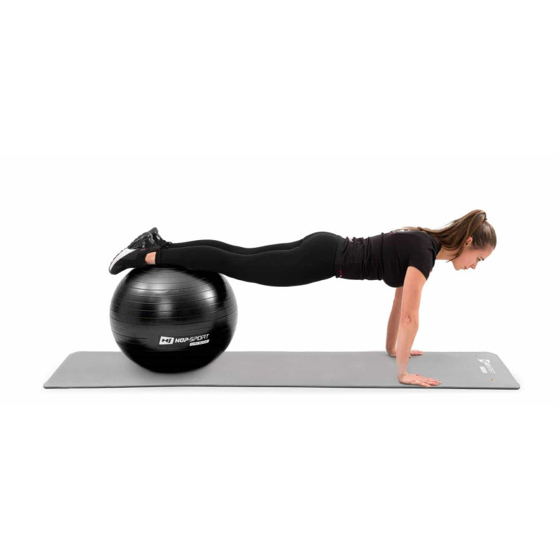 Фітбол Hop-Sport 55 см Black з насосом