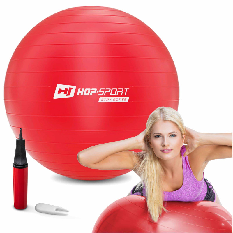 Фітбол Hop-Sport 55 см Red з насосом