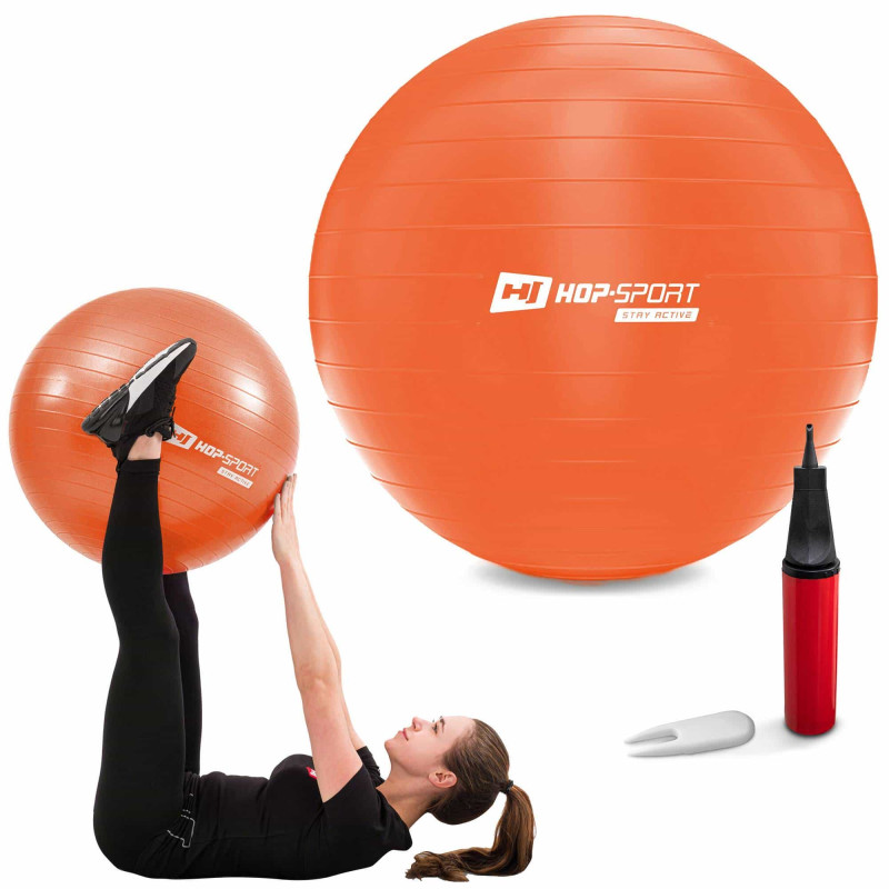 Фітбол Hop-Sport 65 см Orange з насосом