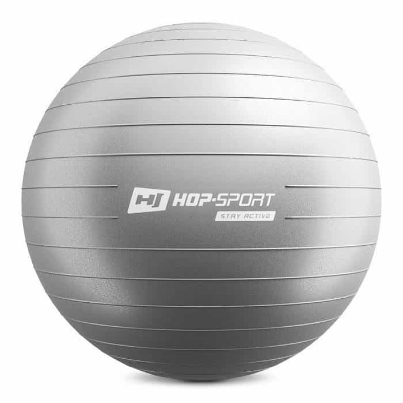 Фітбол Hop-Sport 65 см Silver з насосом