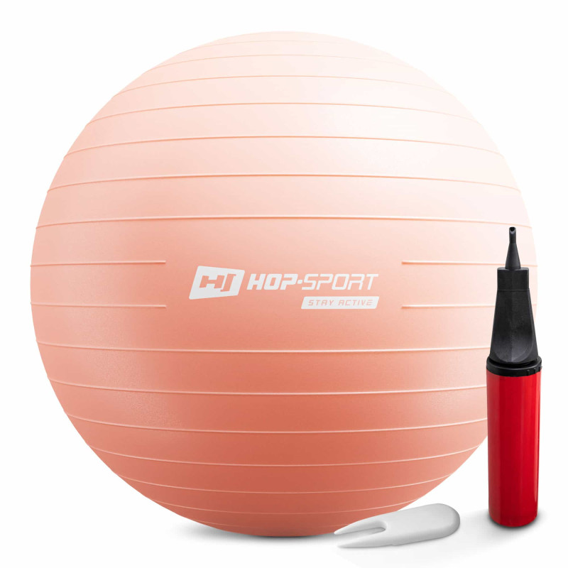 Фітбол Hop-Sport 75 см Light Pink з насосом