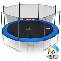 Батут Hop-Sport 12ft (366см) синий с внутренней сеткой