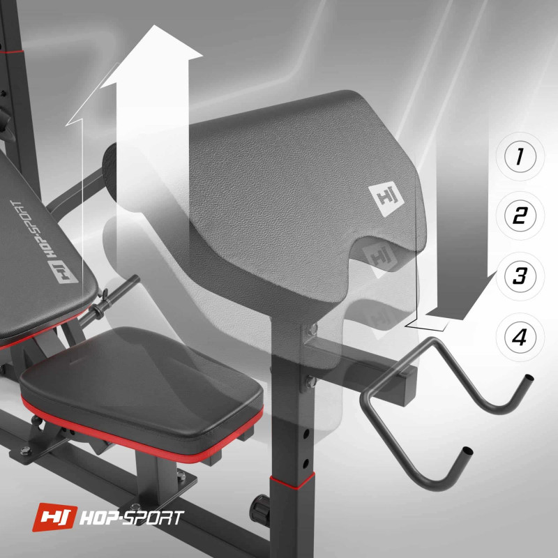 Скамья тренировочная Hop-Sport HS-1075 Pro с партой Скотта