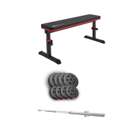 Набор Hop-Sport Premium 39кг со скамьей HS-1025 Pro и штангой