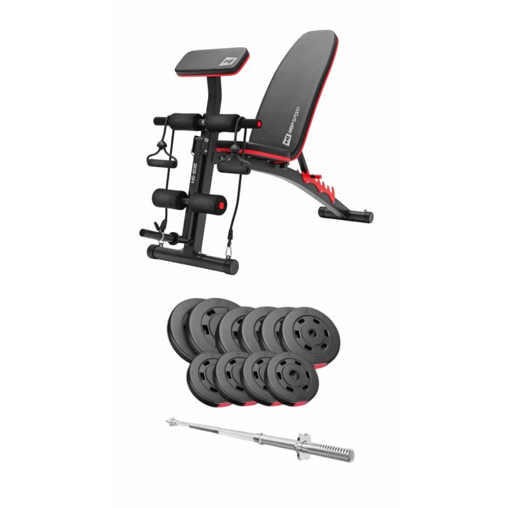 Силовий набір Hop-Sport Premium 59 кг з лавою 1035