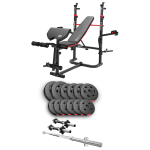 Набор Hop-Sport Premium 38кг со скамьей HS-1065HB Pro, штангами и гантелями
