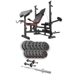Набор Hop-Sport Premium 38кг со скамьей HS-1075 Pro, штангами и гантелями