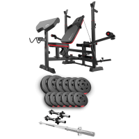 Набір Hop-Sport Premium 38 кг з лавою 1075 PRO та партою Скотта