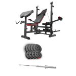 Набор Hop-Sport Premium 39кг со скамьей HS-1075 Pro и штангой