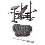 Набор Hop-Sport Premium 59кг со скамьей HS-1075 Pro и штангой