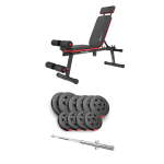 Набор Hop-Sport Premium 59кг со скамьей HS-2040 HB и штангой
