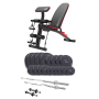 Силовой набор Elitum Titan 94 кг со скамьёй Hop-Sport 1035