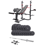 Набор Elitum Titan 68кг со скамьей HS-1065HB Pro, штангой и гантелями