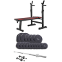 Силовой набор Elitum Titan 68 кг со скамьёй Hop-Sport 1080