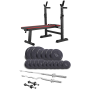 Силовой набор Elitum Titan 74 кг со скамьёй Hop-Sport 1080