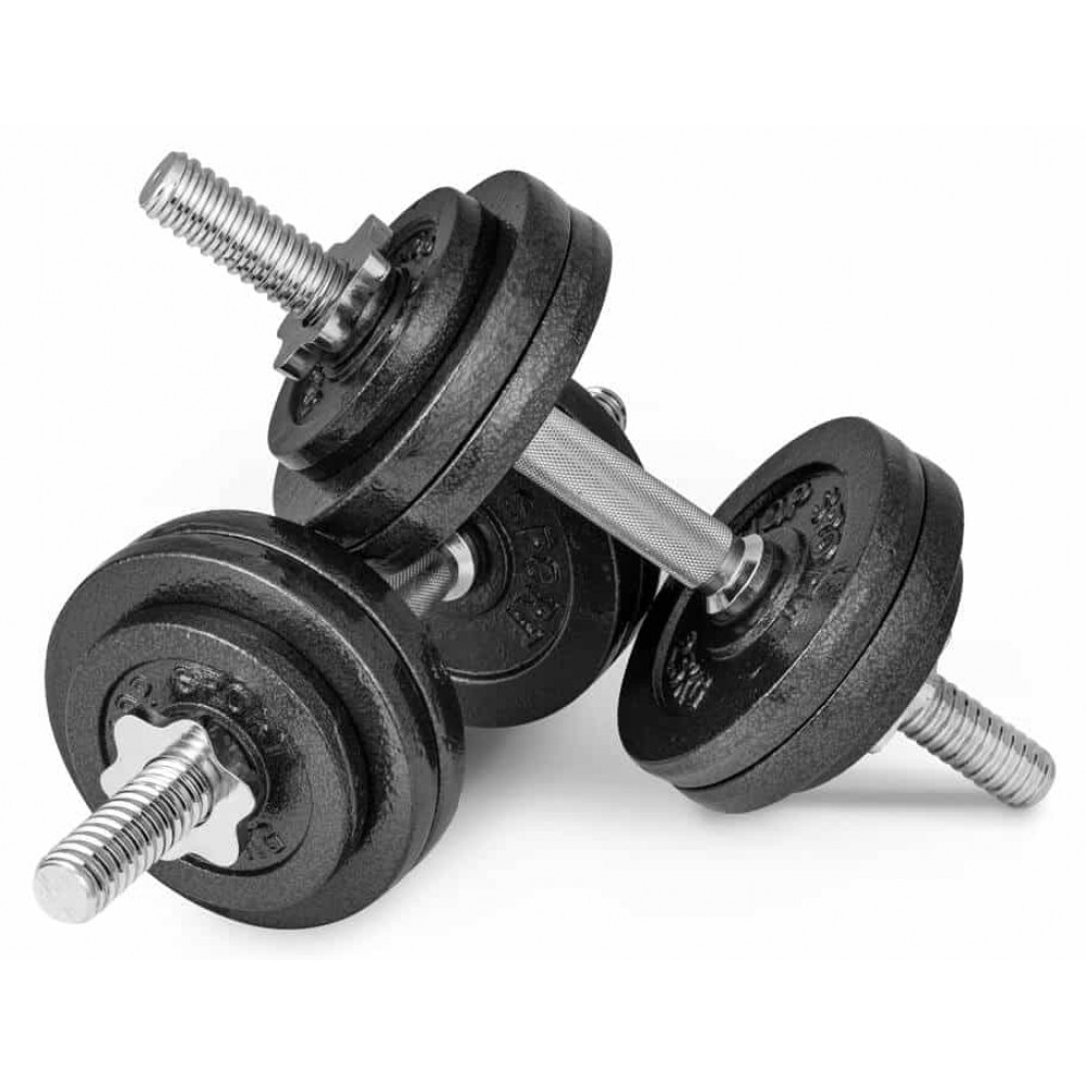 Гантели металлические Hop-Sport New 2 х 15 кг с перчатками