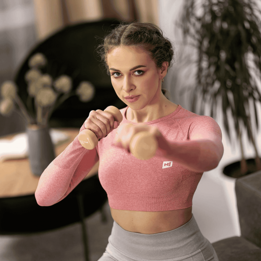 Набір круглих фітнес гантелей HS-V120DRS з підставкою 12 кг