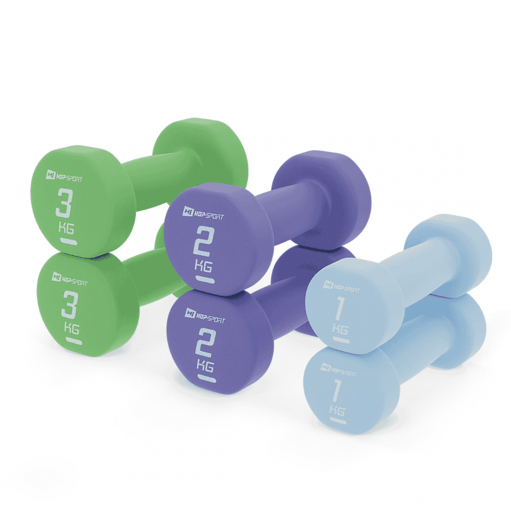 Набір круглих фітнес гантелей HS-V121DRS з підставкою 12 кг