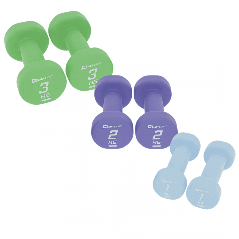 Набір круглих фітнес гантелей HS-V121DRS з підставкою 12 кг