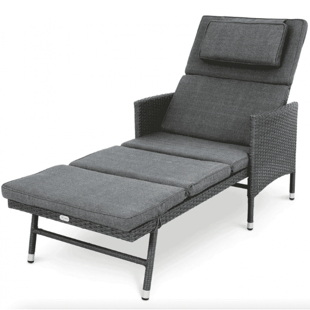 Садовый шезлонг Di Volio Breso из ротанга серый