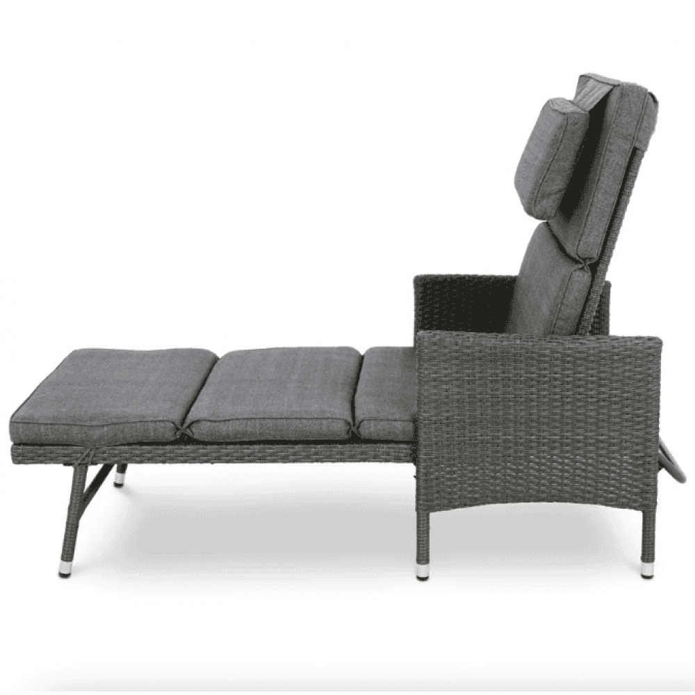 Садовый шезлонг Di Volio Breso из ротанга серый
