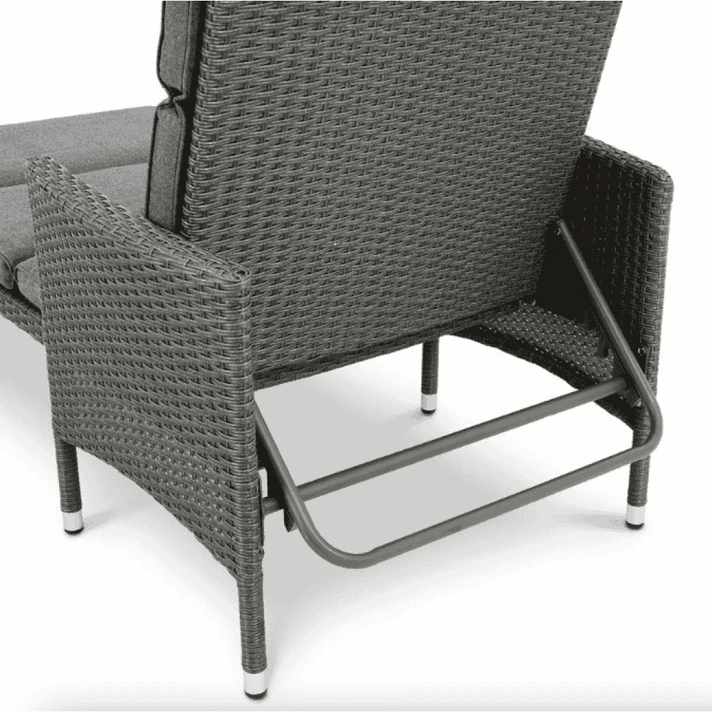 Садовый шезлонг Di Volio Breso из ротанга серый