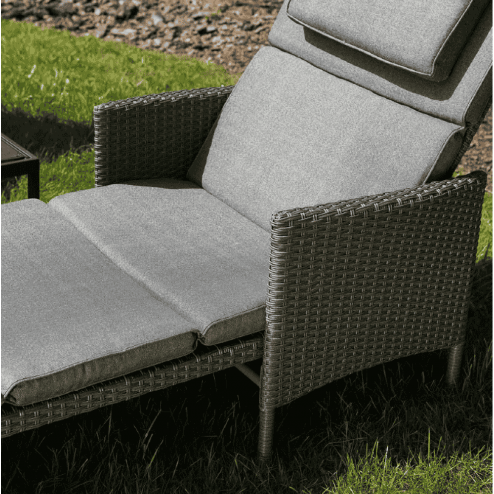 Садовый шезлонг Di Volio Breso из ротанга серый